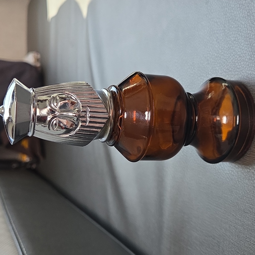 Avon Brown Glass Decanter Bottle, Chess Piece, KING‎ - Empty